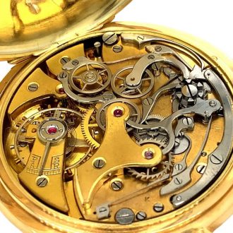 French 18K gold lever chronograph with tachymeter Circa 1915