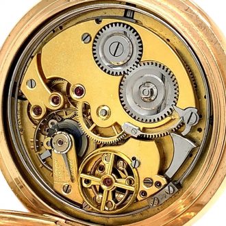 Swiss 18K rose gold minute repeating lever watch Circa 1900
