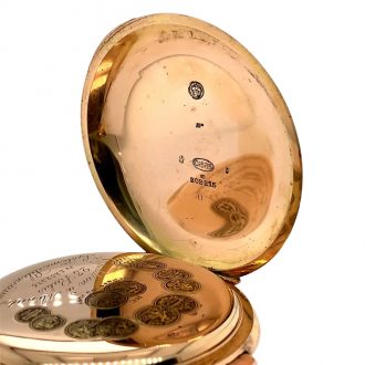 Swiss 18K rose gold minute repeating lever watch Circa 1900