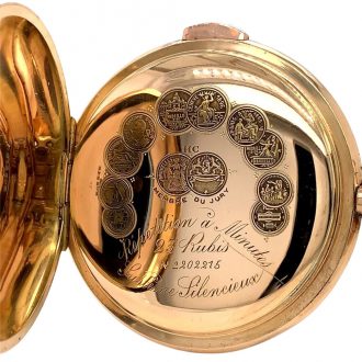 Swiss 18K rose gold minute repeating lever watch Circa 1900