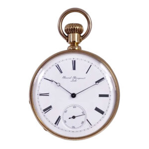 Rare Swiss 18 carat gold open faced lever pocket watch Circa 1860