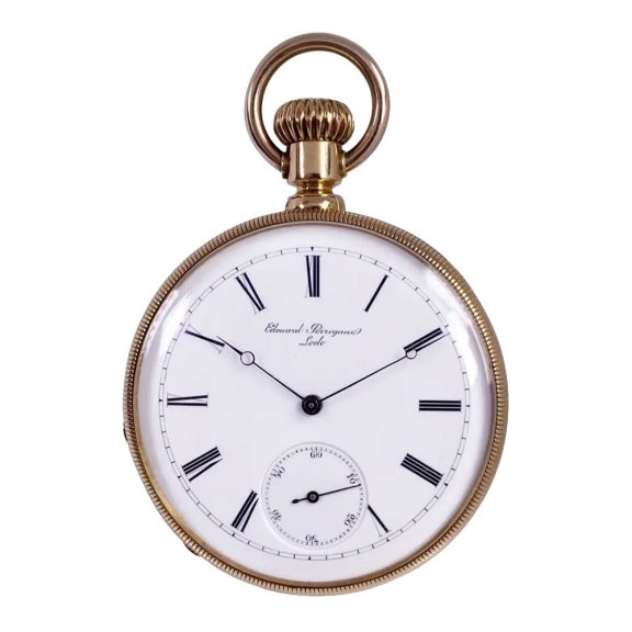 Rare Swiss 18 carat gold open faced lever pocket watch Circa 1860