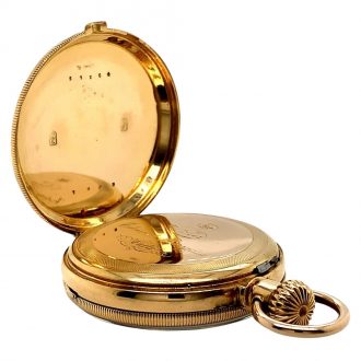 Rare Swiss 18 carat gold open faced lever pocket watch Circa 1860