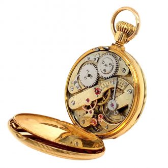 Rare Swiss 18 carat gold open faced lever pocket watch Circa 1860
