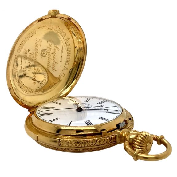 Swiss gold lever made for the South American market Circa 1890 Swiss gold lever made for the South American market Circa 1890