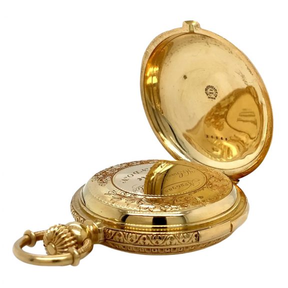 Swiss gold lever made for the South American market Circa 1890 Swiss gold lever made for the South American market Circa 1890