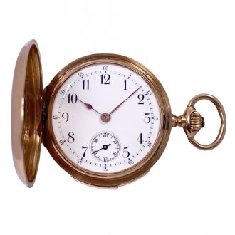 Swiss 14K gold minute repeating lever pocket watch Circa 1900