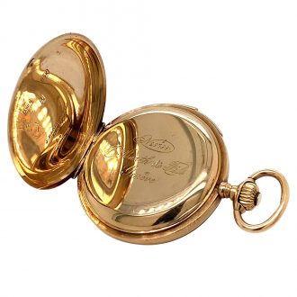 Swiss 14K gold minute repeating lever pocket watch Circa 1900