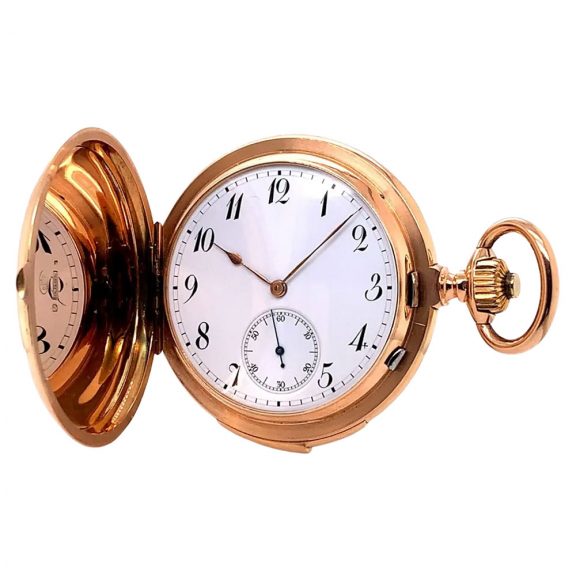 Swiss 14K rose gold minute repeating lever pocket watch Circa 1900 Swiss 14K rose gold minute repeating lever pocket watch Circa 1900