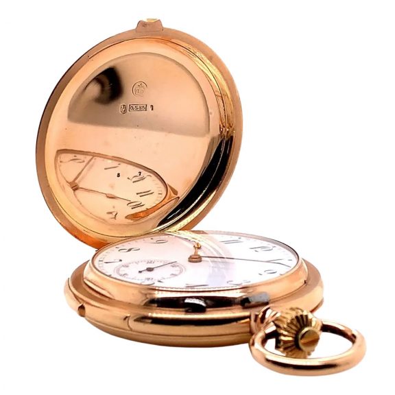 Swiss 14K rose gold minute repeating lever pocket watch Circa 1900 Swiss 14K rose gold minute repeating lever pocket watch Circa 1900