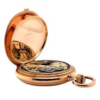 Swiss 14K rose gold minute repeating lever pocket watch Circa 1900 Swiss 14K rose gold minute repeating lever pocket watch Circa 1900