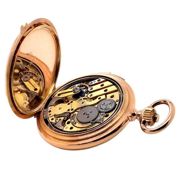 Swiss 14K rose gold minute repeating lever pocket watch Circa 1900 Swiss 14K rose gold minute repeating lever pocket watch Circa 1900