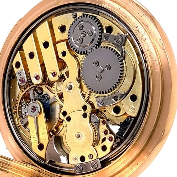 Swiss 14K rose gold minute repeating lever pocket watch Circa 1900 Swiss 14K rose gold minute repeating lever pocket watch Circa 1900