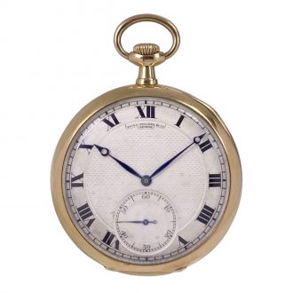 Swiss 18 carat gold open faced lever pocket watch Circa 1917
