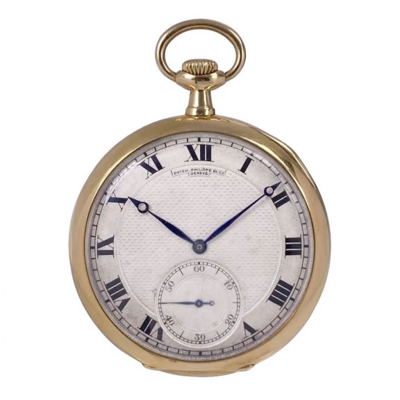 Swiss 18 carat gold open faced lever pocket watch Circa 1917