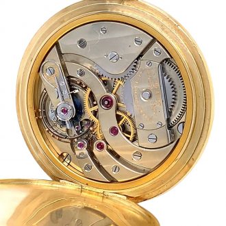 Swiss 18 carat gold open faced lever pocket watch Circa 1917