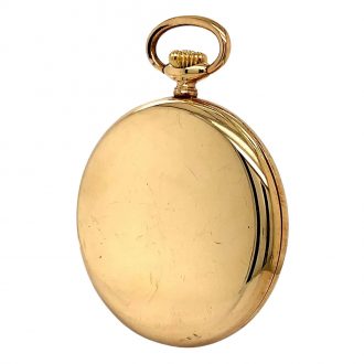 Flat Swiss 18K gold open faced lever pocket watch Circa 1910