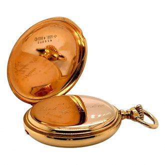 Swiss 18K gold hunting cased anker chronometer Circa 1898 Swiss 18K gold hunting cased anker chronometer Circa 1898
