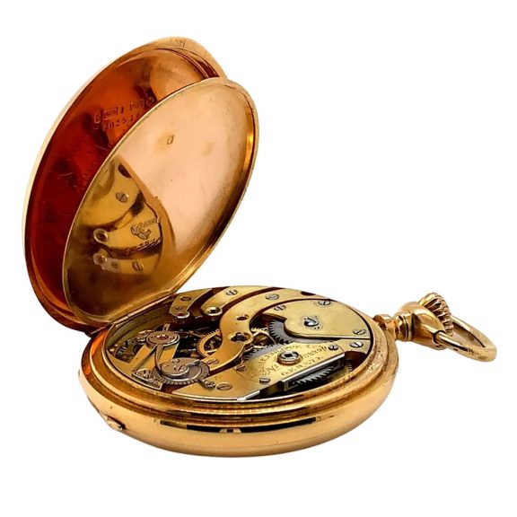 Swiss 18K gold hunting cased anker chronometer Circa 1898 Swiss 18K gold hunting cased anker chronometer Circa 1898