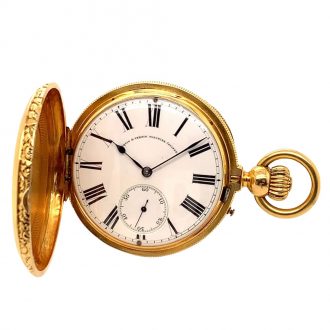 Large Swiss 18K gold hunting cased pocket chronometer Circa 1880
