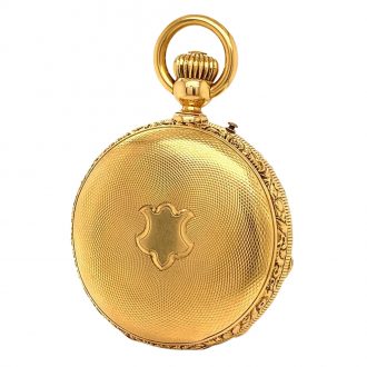 Large Swiss 18K gold hunting cased pocket chronometer Circa 1880