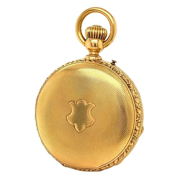 Large Swiss 18K gold hunting cased pocket chronometer Circa 1880