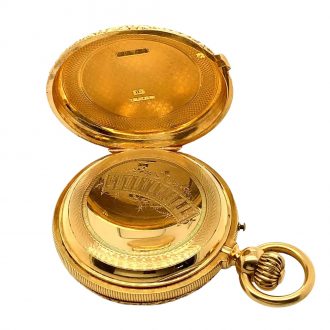 Large Swiss 18K gold hunting cased pocket chronometer Circa 1880