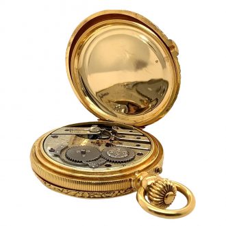 Large Swiss 18K gold hunting cased pocket chronometer Circa 1880