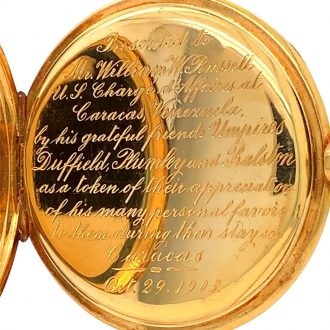 Historically interesting Swiss 18K gold lever watch Circa 1878