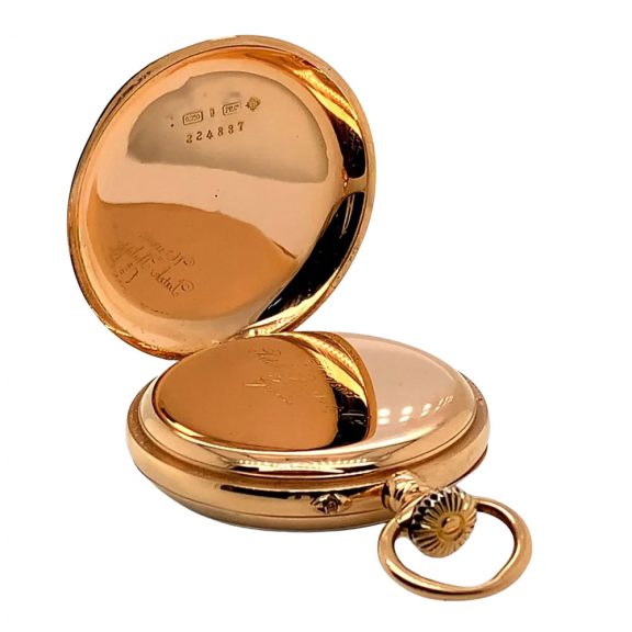 Swiss 18K rose gold open faced lever pocket watch Circa 1900 Swiss 18K rose gold open faced lever pocket watch Circa 1900