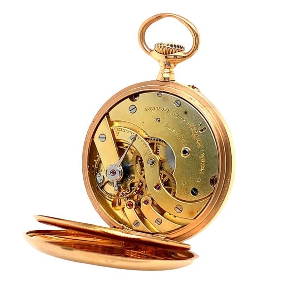 Swiss 18K rose gold open faced lever pocket watch Circa 1900 Swiss 18K rose gold open faced lever pocket watch Circa 1900