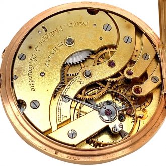Swiss 18K rose gold open faced lever pocket watch Circa 1900 Swiss 18K rose gold open faced lever pocket watch Circa 1900