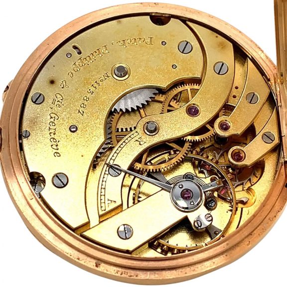 Swiss 18K rose gold open faced lever pocket watch Circa 1900 Swiss 18K rose gold open faced lever pocket watch Circa 1900