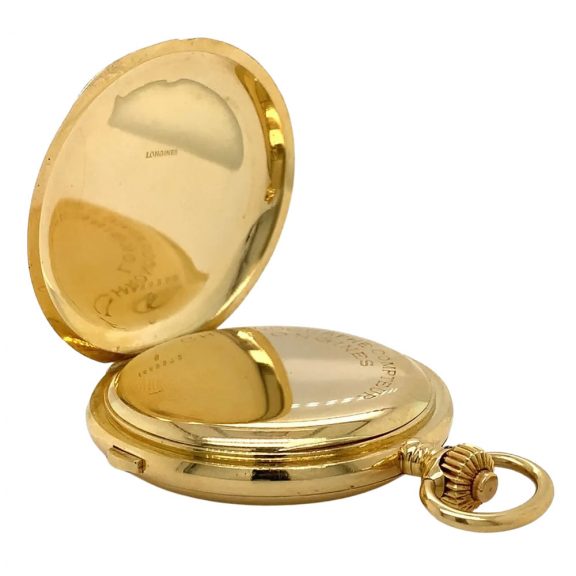 Swiss 18K gold hunting cased lever chronograph Circa 1945 Swiss 18K gold hunting cased lever chronograph Circa 1945