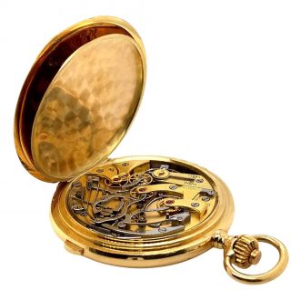 Swiss 18K gold hunting cased lever chronograph Circa 1945 Swiss 18K gold hunting cased lever chronograph Circa 1945