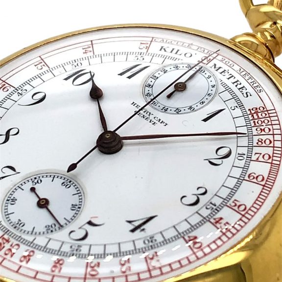 Swiss gold repeating chronograph with tachymeter Circa 1900 Swiss gold repeating chronograph with tachymeter Circa 1900