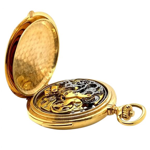Swiss gold repeating chronograph with tachymeter Circa 1900 Swiss gold repeating chronograph with tachymeter Circa 1900