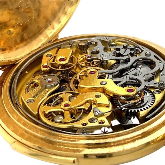 Swiss gold repeating chronograph with tachymeter Circa 1900 Swiss gold repeating chronograph with tachymeter Circa 1900