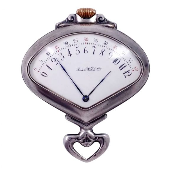 Swiss silver fan shaped lever retrograde watch Circa 1905 Swiss silver fan shaped lever retrograde watch Circa 1905
