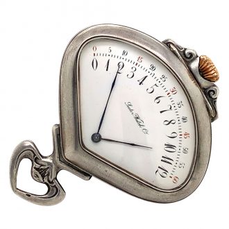 Swiss silver fan shaped lever retrograde watch Circa 1905 Swiss silver fan shaped lever retrograde watch Circa 1905
