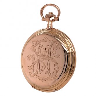 Swiss 14 carat rose gold hunting cased lever watch Circa 1909 Swiss 14 carat rose gold hunting cased lever watch Circa 1909