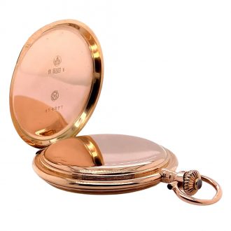 Swiss 14 carat rose gold hunting cased lever watch Circa 1909 Swiss 14 carat rose gold hunting cased lever watch Circa 1909