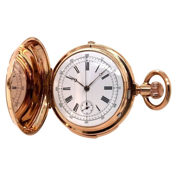 American 18K rose gold repeating chronograph Circa 1890 American 18K rose gold repeating chronograph Circa 1890