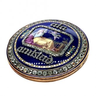 French gold and enamel gemstone set verge with date Circa 1795