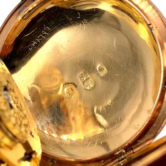 English 18K rose gold hunting cased cylinder watch Circa 1803 English 18K rose gold hunting cased cylinder watch Circa 1803