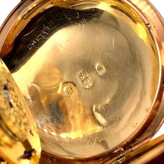 English 18K rose gold hunting cased cylinder watch Circa 1803 English 18K rose gold hunting cased cylinder watch Circa 1803
