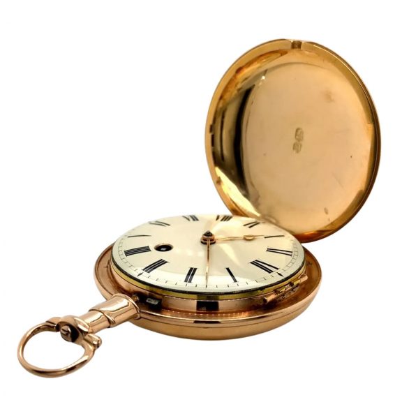 English 18K rose gold hunting cased cylinder watch Circa 1803 English 18K rose gold hunting cased cylinder watch Circa 1803