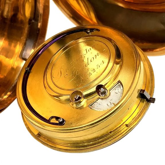 English 18K rose gold hunting cased cylinder watch Circa 1803 English 18K rose gold hunting cased cylinder watch Circa 1803