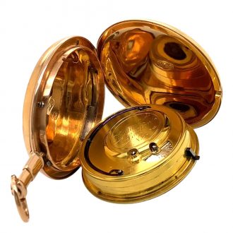 English 18K rose gold hunting cased cylinder watch Circa 1803 English 18K rose gold hunting cased cylinder watch Circa 1803