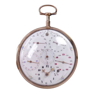 Swiss 18K rose gold open faced verge pocket watch Circa 1750